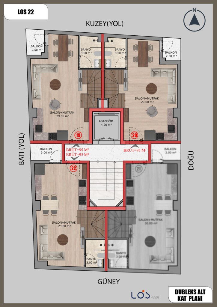 los22 - 9)DUBLEKS ALT KAT PLANI